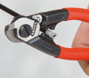Nożyce Knipex 95 62 190 – zagniatanie tulejki na lince stalowej