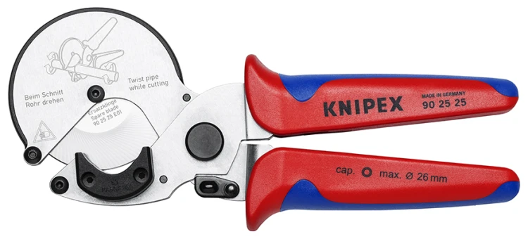 Obcinak Knipex 90 25 25 do rur kompozytowych – widok z boku