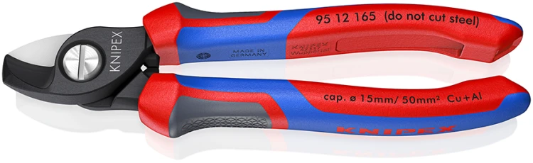 Nożyce do kabli Knipex 95 12 165 z rękojeściami dwukomponentowymi
