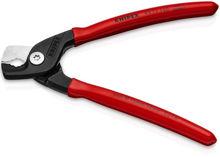 Knipex StepCut 95 11 160 – nożyce do przewodów Cu i Al 50 mm²