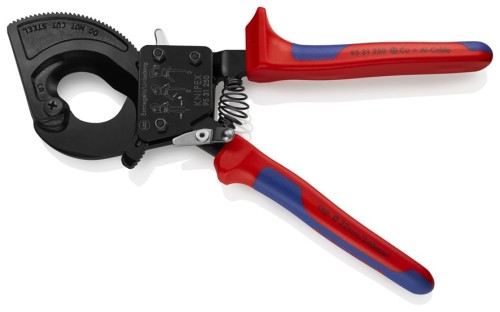 Knipex 95 31 250 – nożyce zapadkowe z otwartymi rękojeściami
