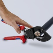Knipex 95 31 280 – cięcie kabla miedzianego jedną ręką