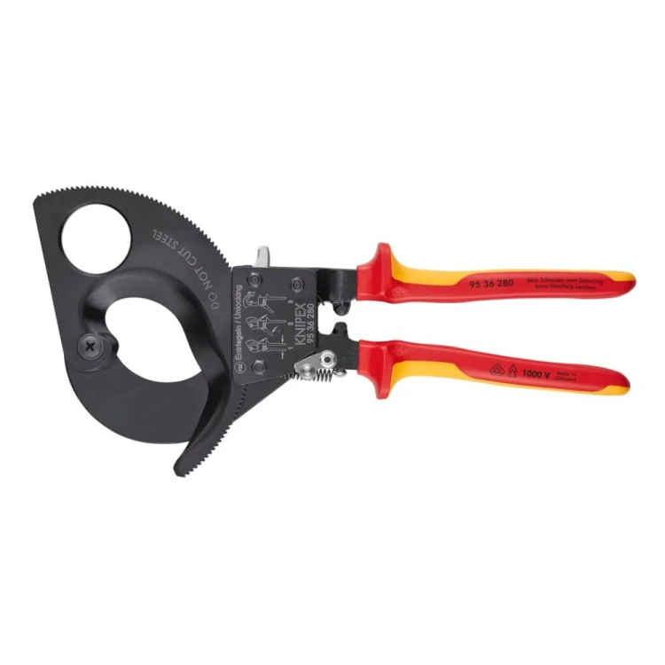 Nożyce zapadkowe izolowane Knipex 95 36 280 VDE 1000 V