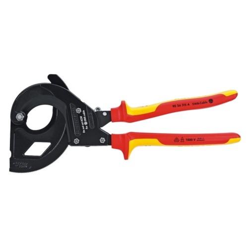 Nożyce zapadkowe do kabli zbrojonych Knipex 95 36 315 A VDE 1000 V