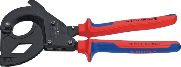 Nożyce zapadkowe do kabli zbrojonych Knipex 95 32 315 A – 315 mm