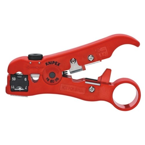 Ściągacz izolacji Knipex 16 60 06 SB do przewodów UTP/STP, telefonicznych i kabli koncentrycznych RG
