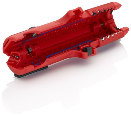 Knipex 16 85 125 SB otwarty ściągacz izolacji z widocznymi ostrzami i mechanizmem