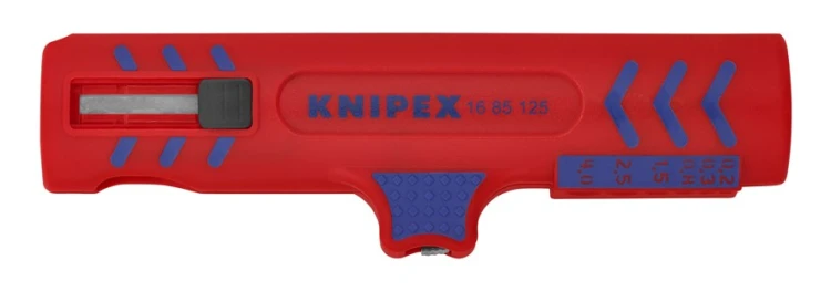 Ściągacz Knipex 16 85 125 SB widok z góry z oznaczeniem zakresów odizolowywania