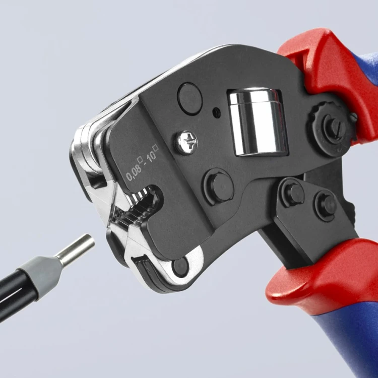 Szczypce Knipex 97 53 09 do tulejek kablowych z przewodem zakończonym metalową tulejką – szczegóły mechanizmu