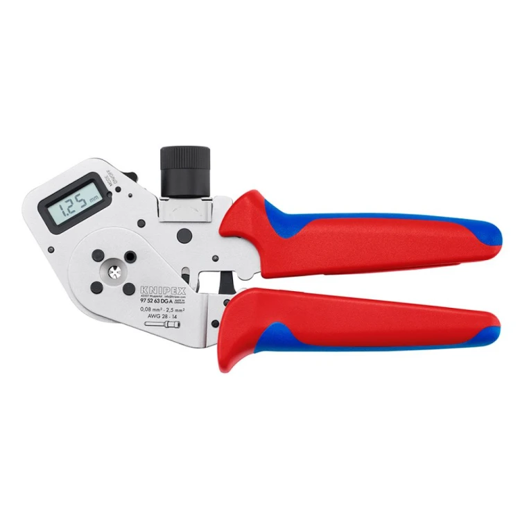 Szczypce zagniatające Knipex 97 52 63 DG A z cyfrowym wyświetlaczem do styków wtykowych 0,08–2,5 mm²