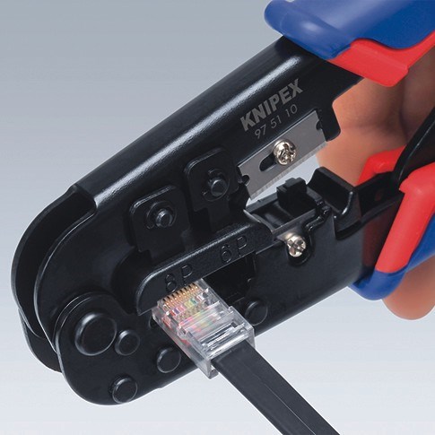 Szczypce zagniatające Knipex 97 51 10 zaciskanie złącza RJ45 na przewodzie sieciowym