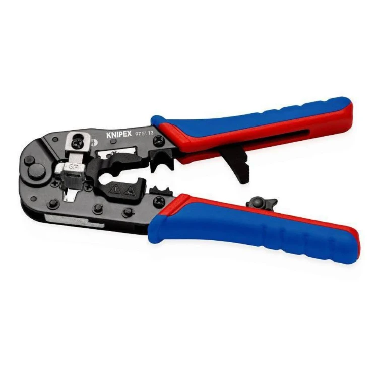 Szczypce Knipex 97 51 13 do zagniatania złączy Western RJ45 widok całego narzędzia