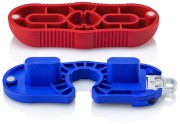 Dwuczęściowy zestaw Knipex 97 49 66 3 czerwone i niebieskie narzędzie do złączy MC4 EVO 2