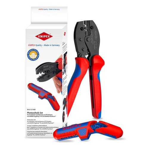 Zestaw do fotowoltaiki Knipex 00 31 31 V01 SB ściągacz ErgoStrip PV i szczypce PreciForce w opakowaniu
