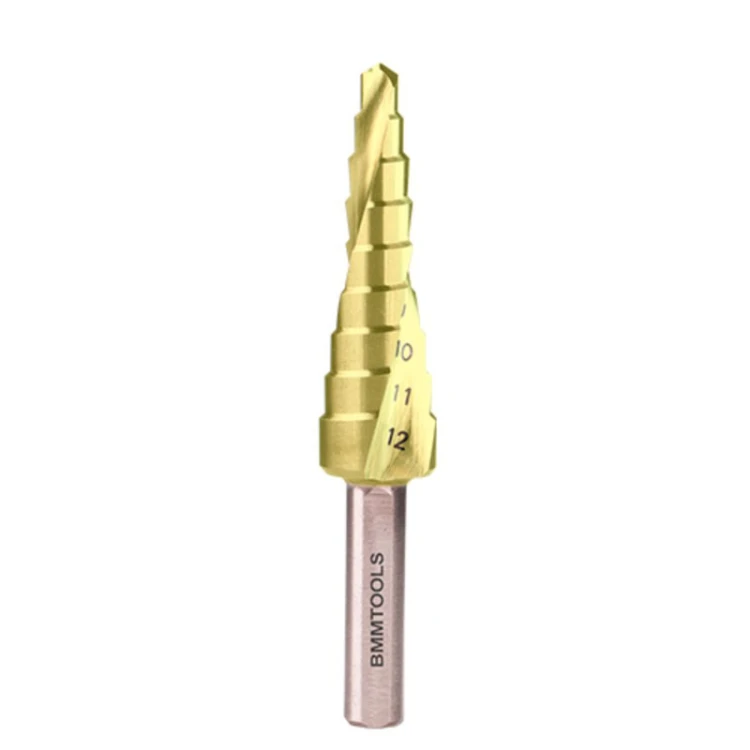Wiertło stopniowe spiralne BMM HSS TiN 4x12 mm z powłoką azotku tytanu