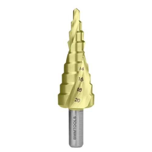 Wiertło stopniowe spiralne BMM HSS TiN 4x20 mm do wykonywania otworów w metalu