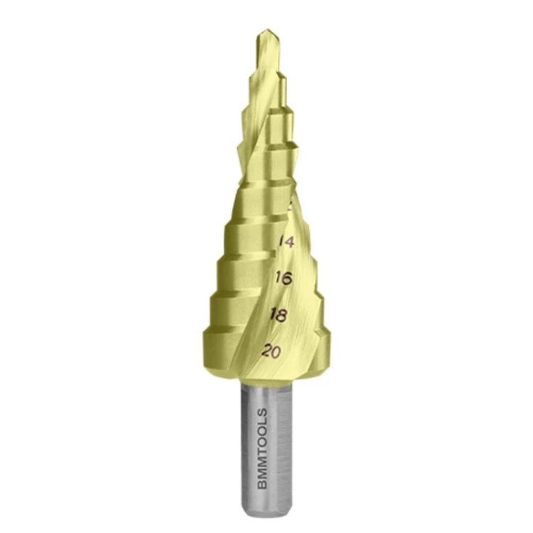 Wiertło stopniowe spiralne BMM HSS TiN 4x20 mm do wykonywania otworów w metalu