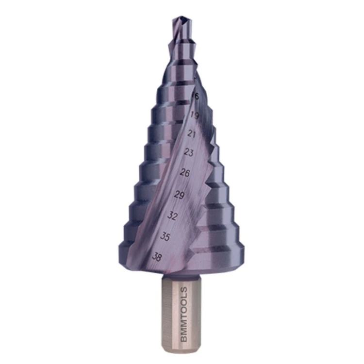Wiertło stopniowe spiralne BMM HSS TiAlN 6x38 mm do stopniowego powiększania otworów