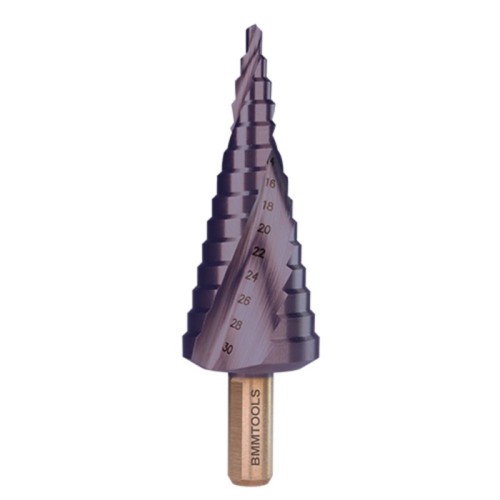 Wiertło stopniowe spiralne BMM HSS Co5 TiAlN 4x30 mm z rowkiem spiralnym