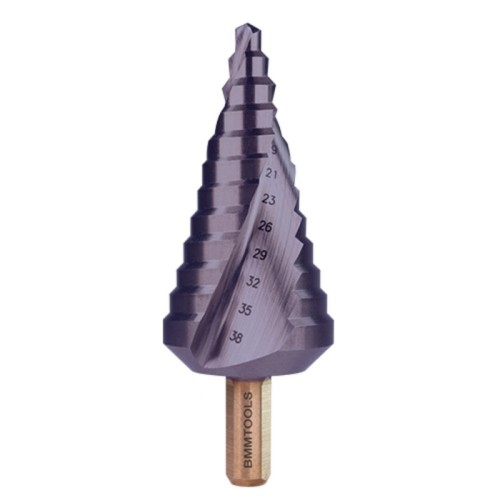 Wiertło stopniowe spiralne BMM HSS Co5 TiAlN 6x38 mm do wykonywania dużych otworów