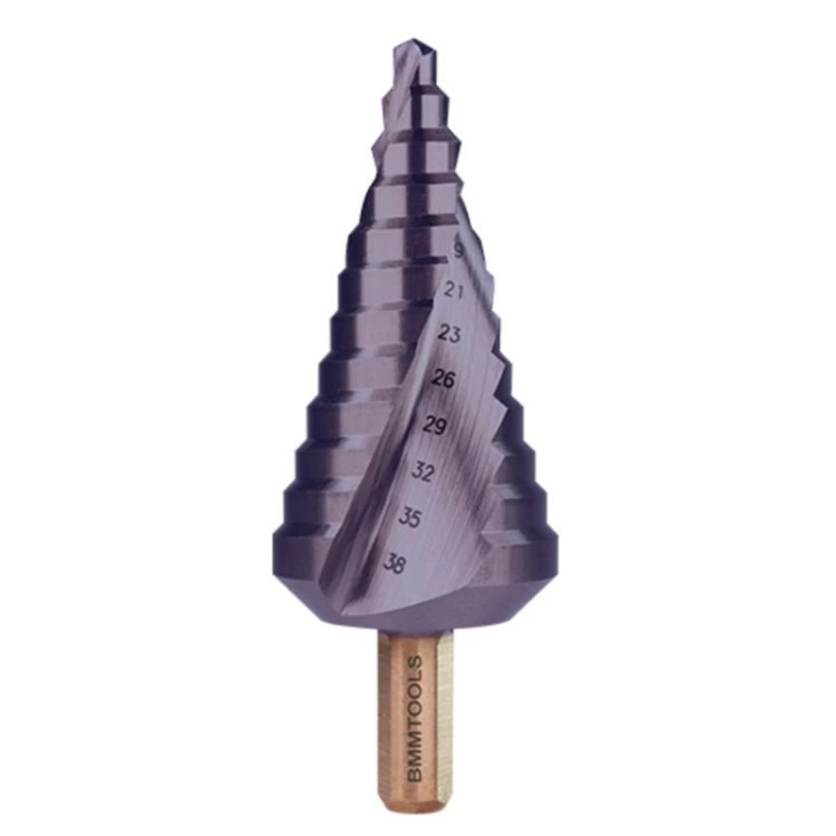 Wiertło stopniowe spiralne BMM HSS Co5 TiAlN 6x38 mm do wykonywania dużych otworów