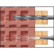 Montaż kołka ramowego CELO MFR 8x80 SB w cegle Porotherm – krok 1